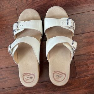 White Dansko Heeled Sandals